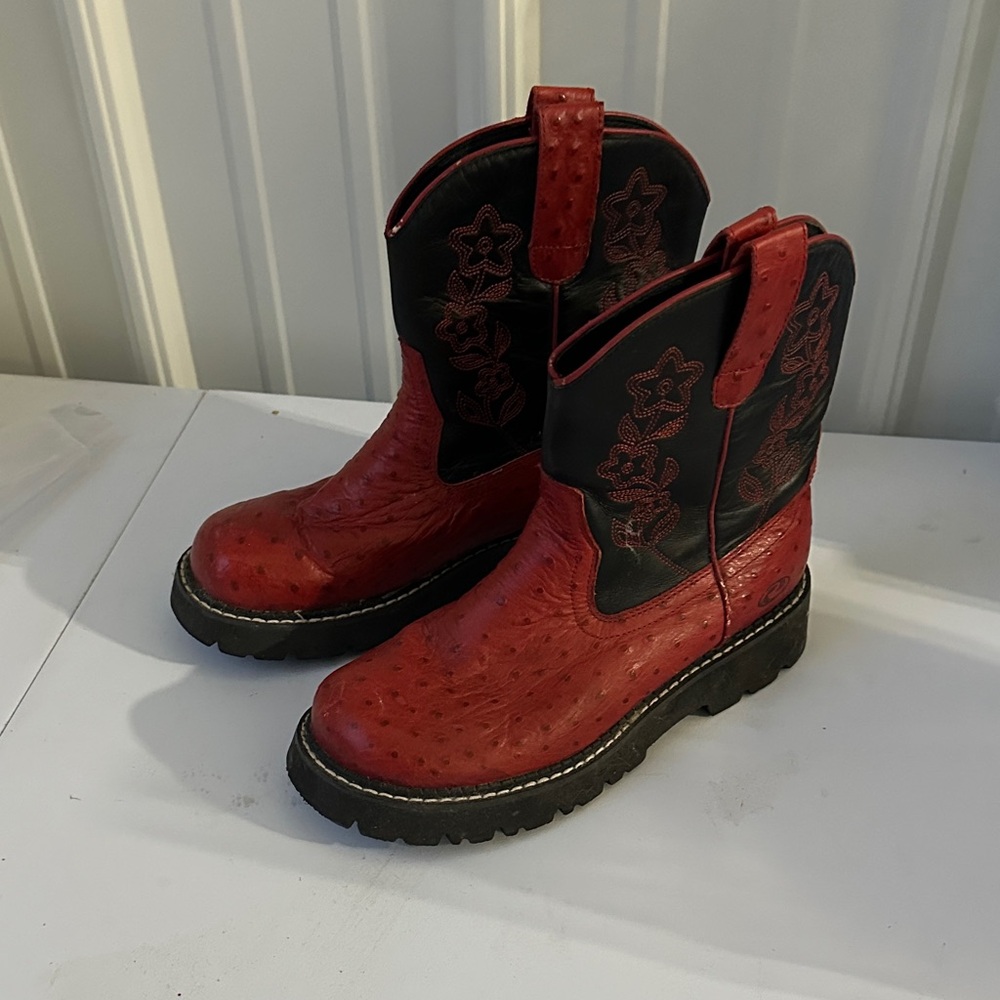 Roper Red and Black Ankle Boots
